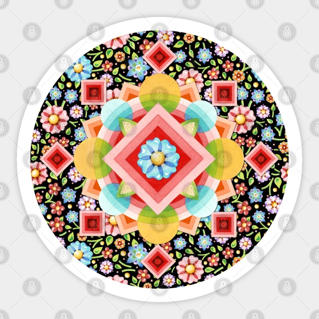 Ombre Chintz Bouquet Sticker by PatriciaSheaArt